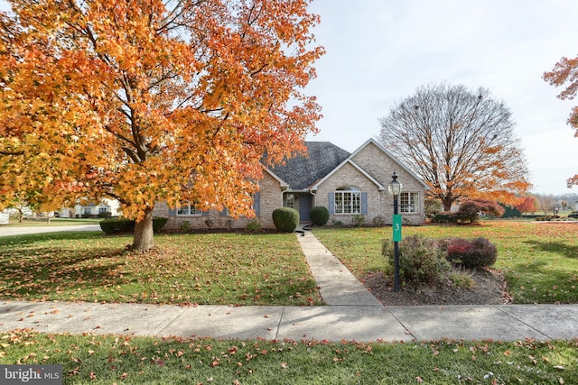 view of front facade with a front lawn