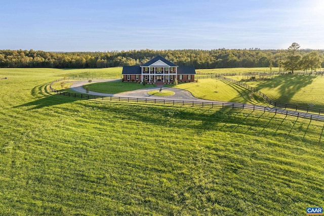 exterior space with a rural view