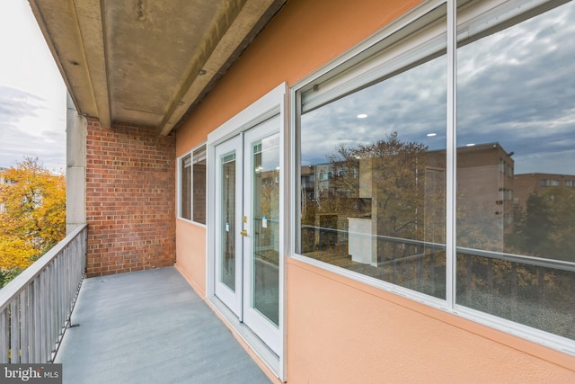 balcony with french doors