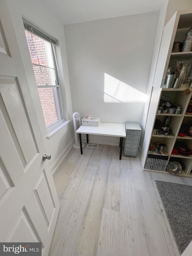 living area with light wood-type flooring