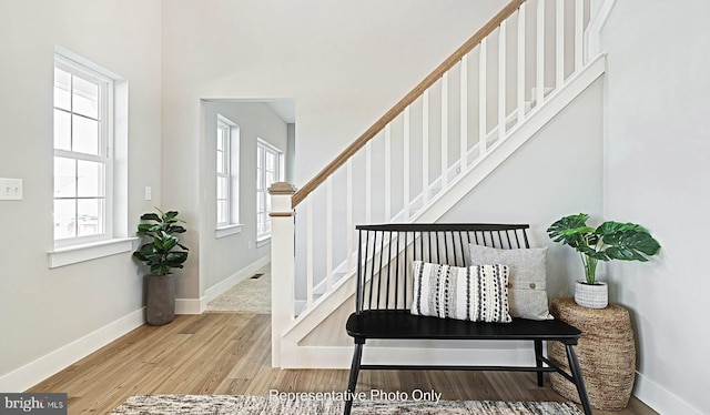 interior space with hardwood / wood-style flooring and a healthy amount of sunlight