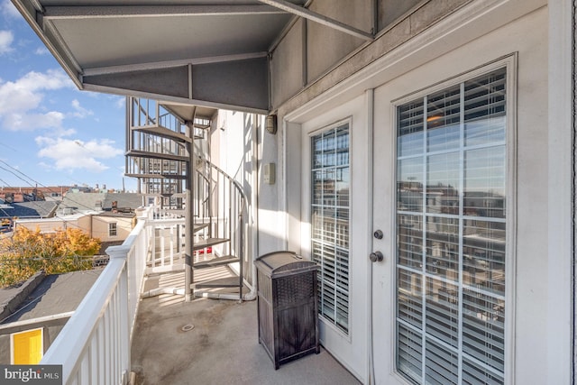 balcony with french doors