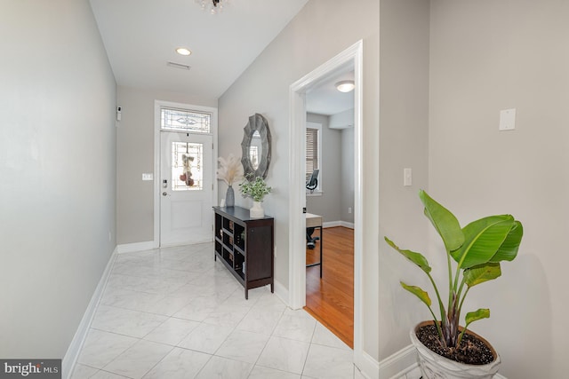 entrance foyer featuring light hardwood / wood-style flooring