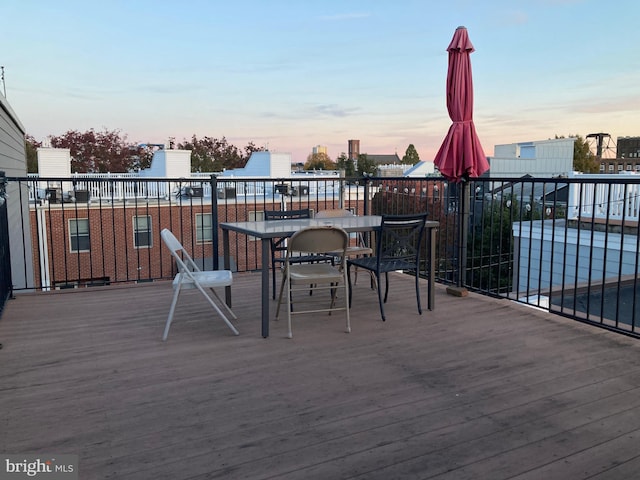 view of deck at dusk