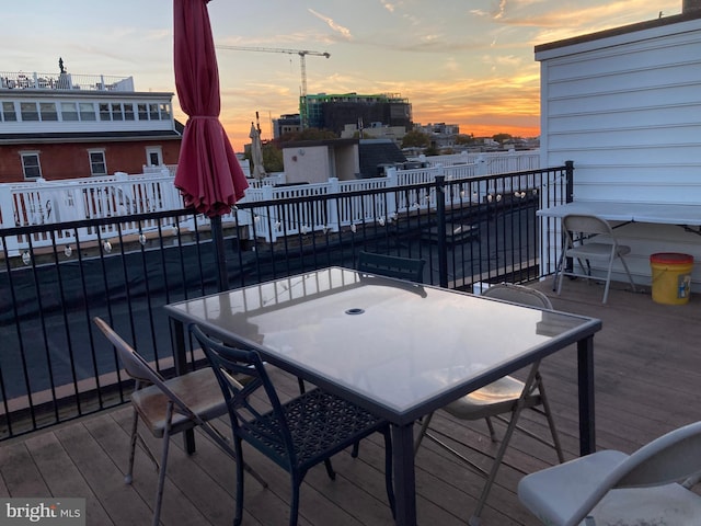 view of deck at dusk