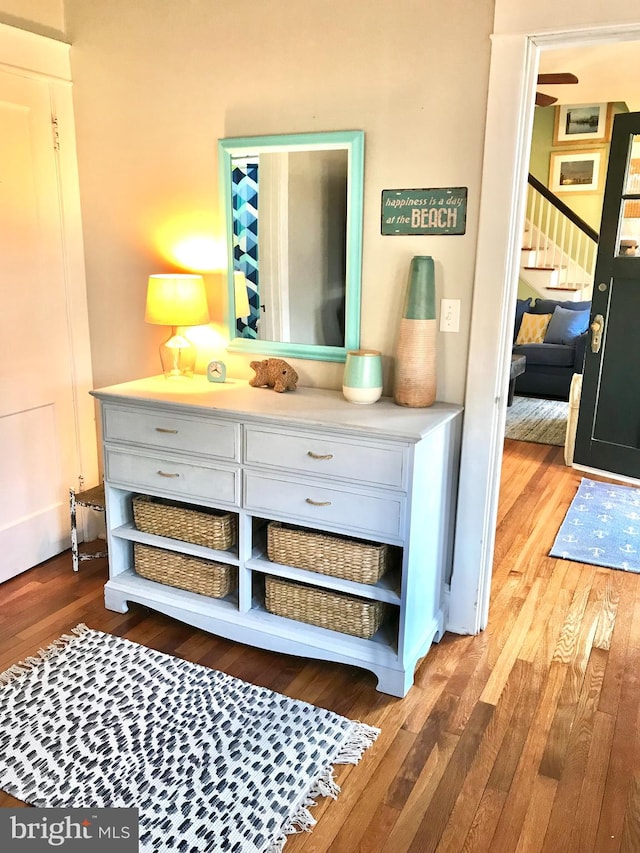 interior details featuring hardwood / wood-style floors