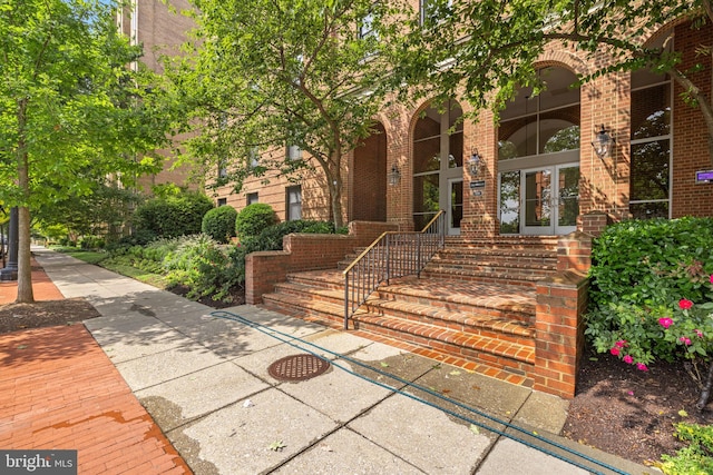 view of exterior entry with french doors