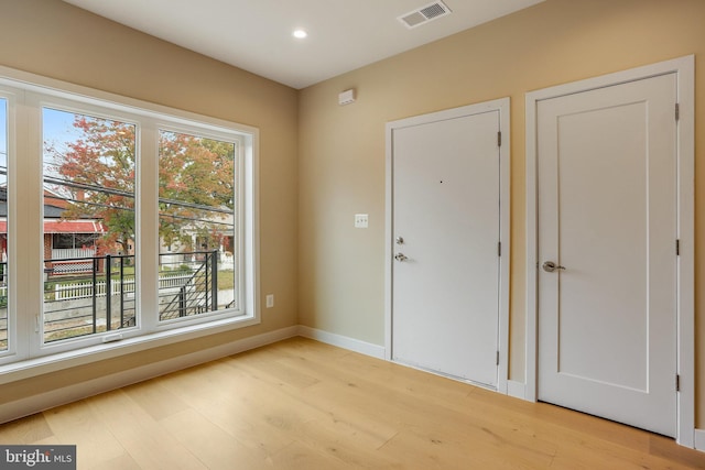 interior space with light wood-type flooring