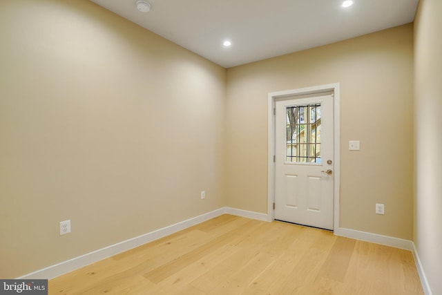 doorway featuring light wood-type flooring