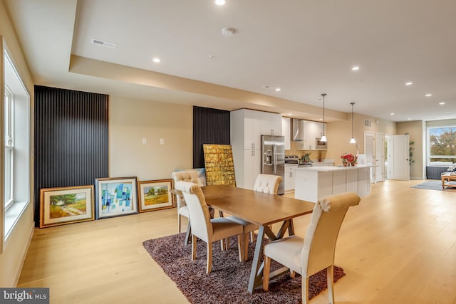 dining area featuring light hardwood / wood-style flooring