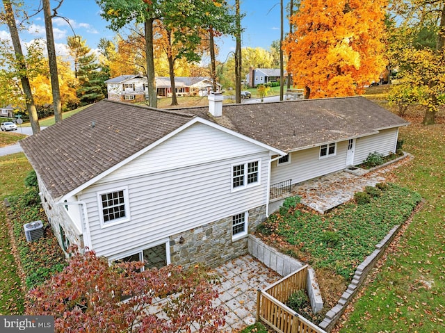 back of house featuring a patio and central AC