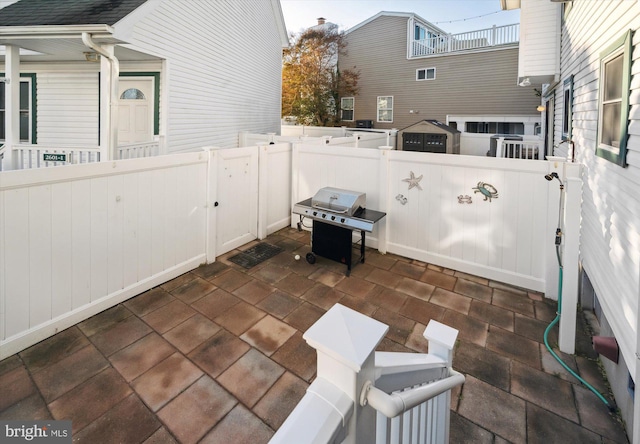 view of patio / terrace featuring a grill