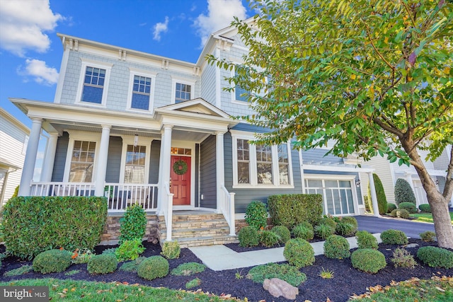 view of front of house with covered porch