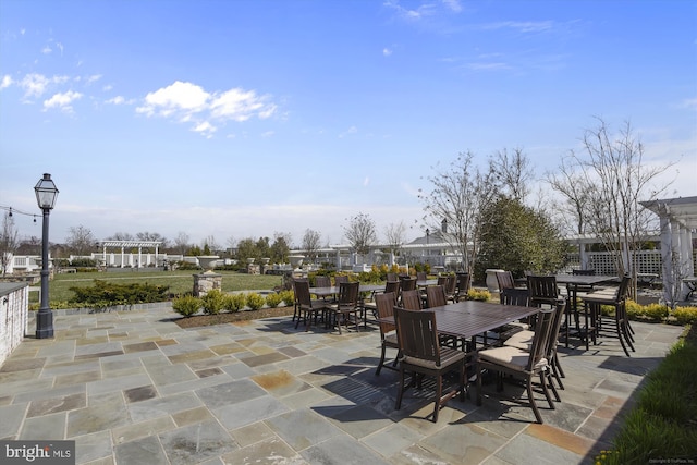 view of patio with a pergola