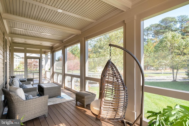 sunroom with plenty of natural light