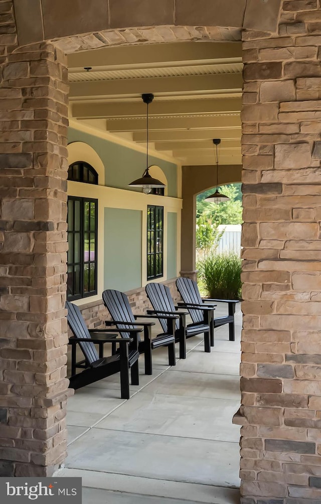 view of patio with a porch