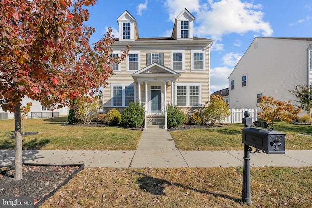 view of front of property with a front yard