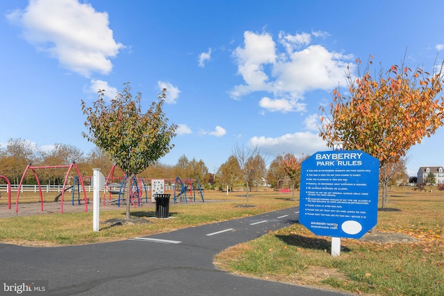 exterior space with a playground