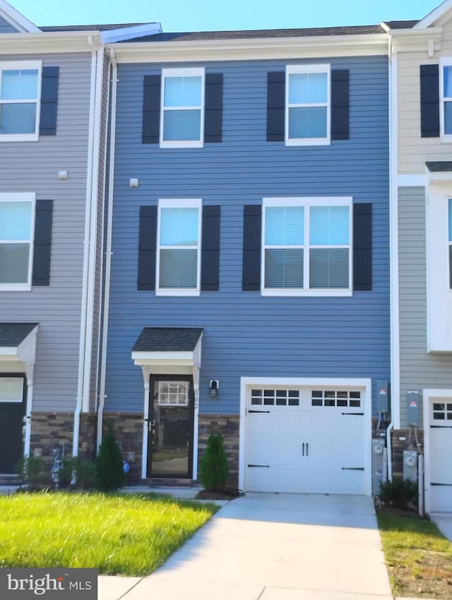 view of property with a garage