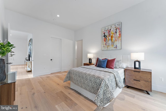 bedroom featuring light hardwood / wood-style flooring