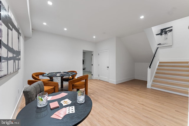 sitting room featuring light wood-type flooring