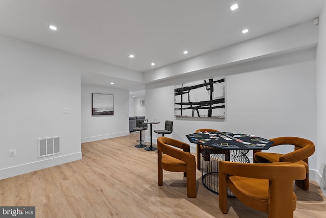 dining room featuring light wood-type flooring