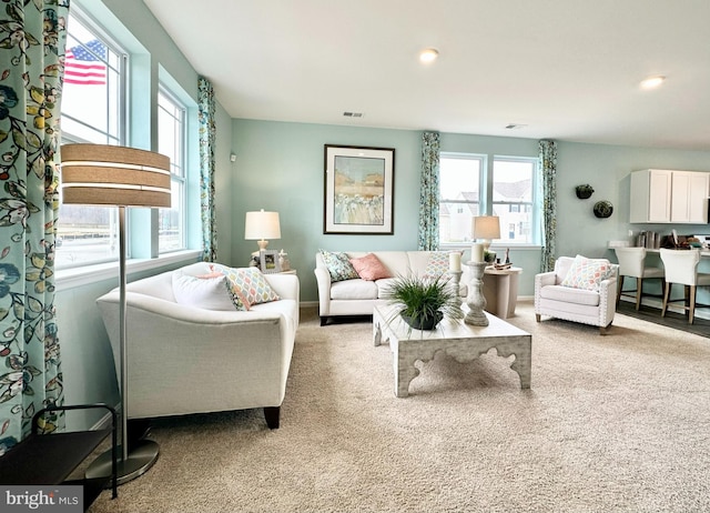 view of carpeted living room