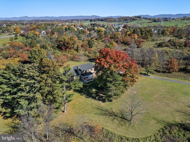 drone / aerial view with a mountain view