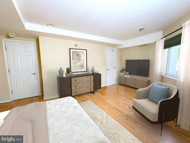 bedroom featuring light hardwood / wood-style flooring