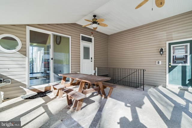 view of patio / terrace featuring ceiling fan