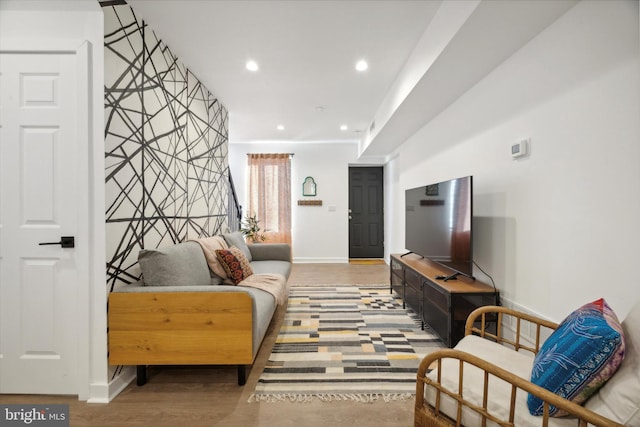 living room featuring hardwood / wood-style flooring