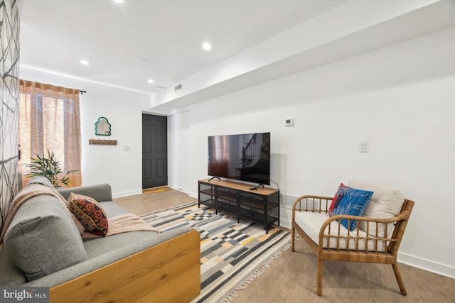 living room featuring hardwood / wood-style floors