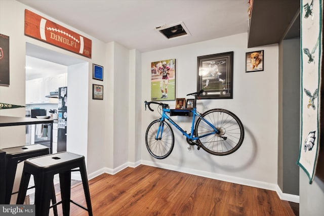 interior space featuring wood-type flooring