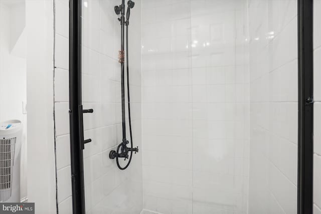 interior details with tiled shower