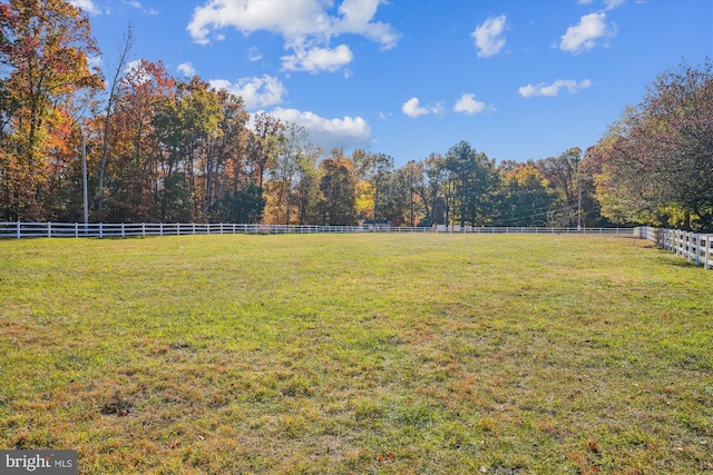 view of yard featuring a rural view