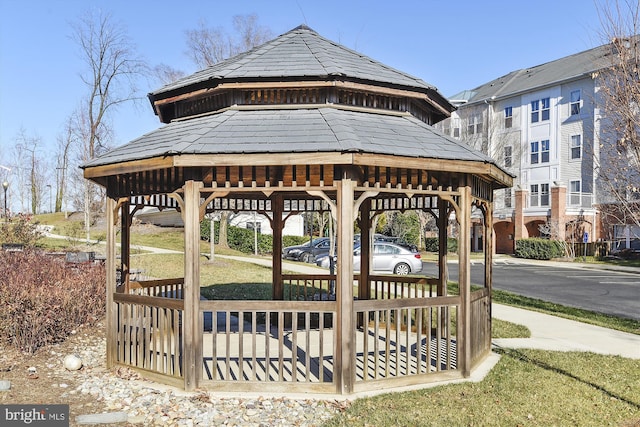 view of property's community featuring a gazebo and a yard