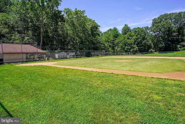 view of community featuring a lawn