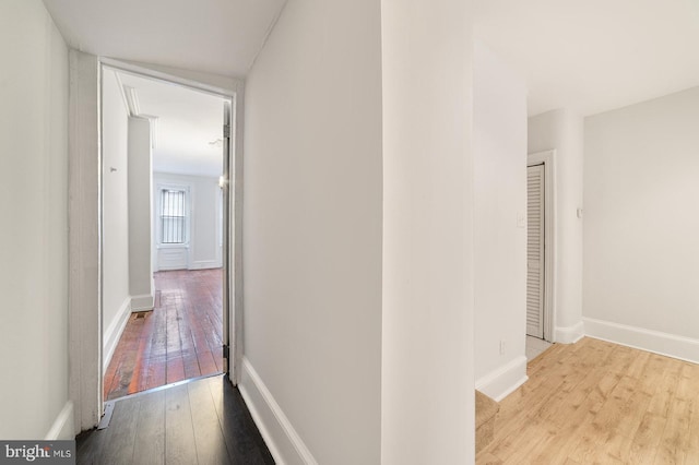 corridor featuring light hardwood / wood-style flooring