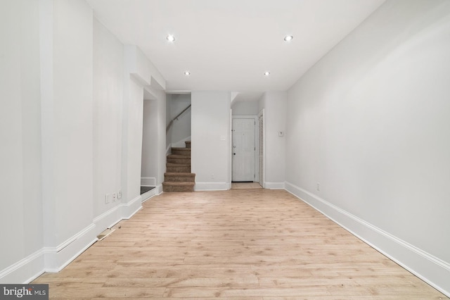 interior space featuring light wood-type flooring