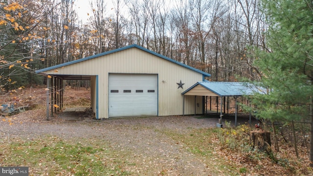 view of garage