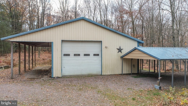 garage with a carport