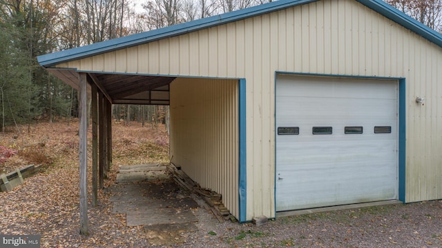 view of garage