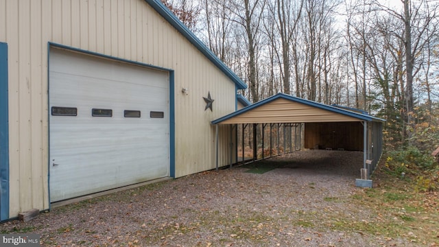 view of garage