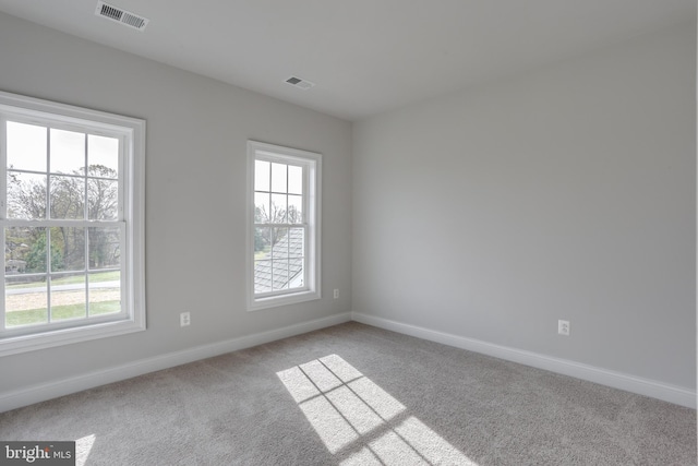 carpeted empty room featuring a healthy amount of sunlight