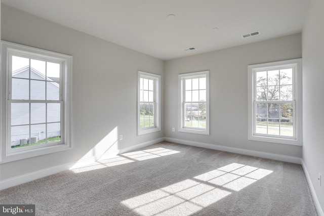 carpeted empty room featuring a healthy amount of sunlight