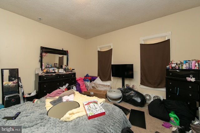 bedroom with a textured ceiling