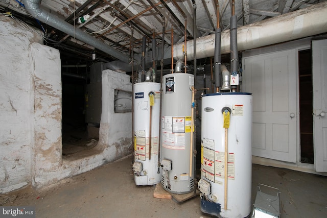 utility room featuring gas water heater