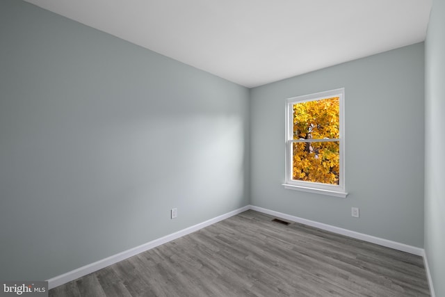 empty room with hardwood / wood-style floors