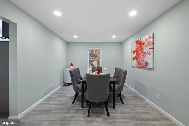 dining area featuring light hardwood / wood-style floors