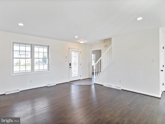 entryway featuring dark hardwood / wood-style flooring